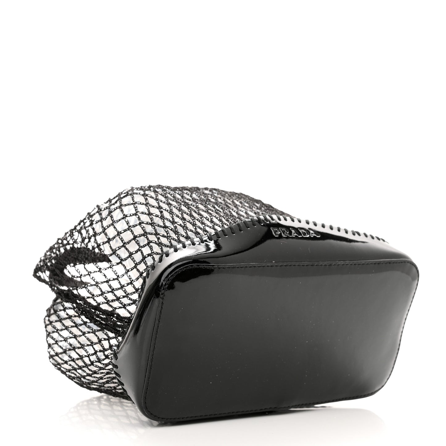 Tessuto Mesh Patent Rete Bag Black