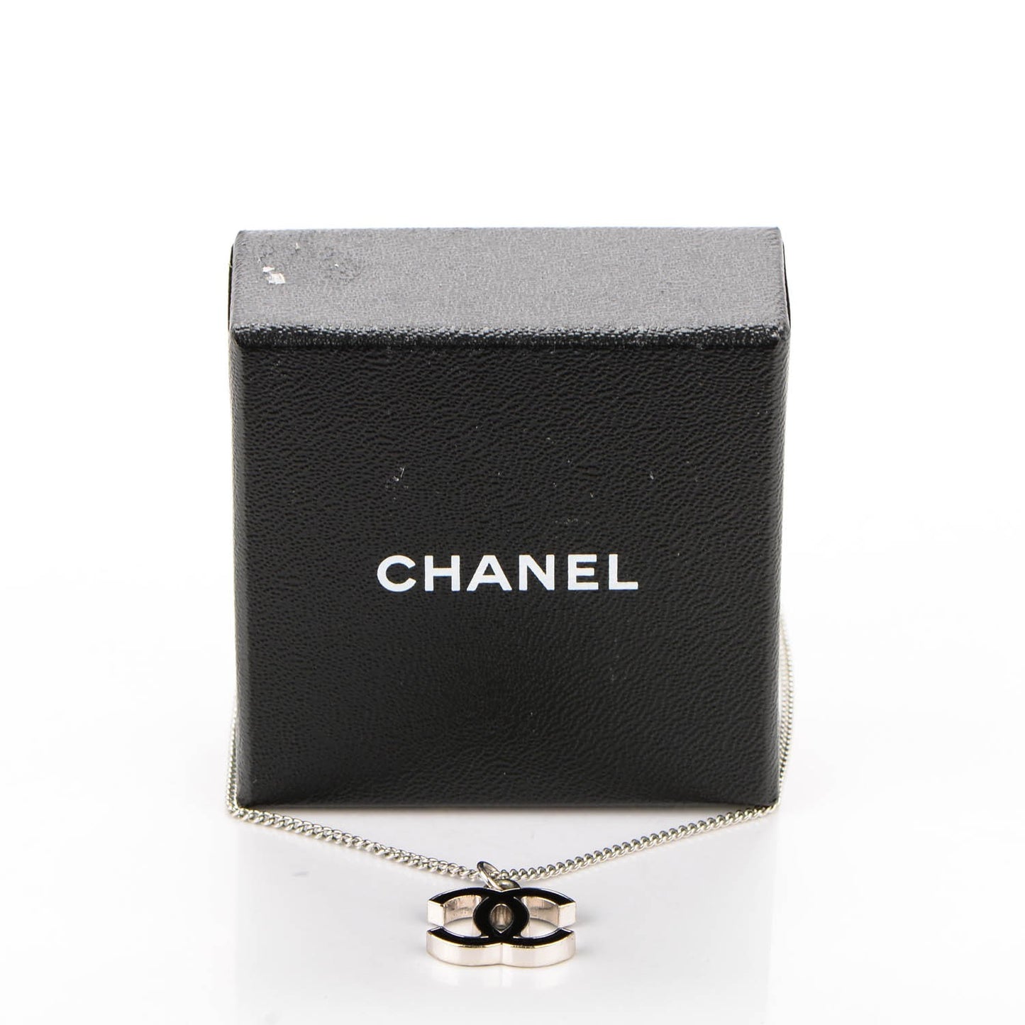 Enamel CC Necklace Black