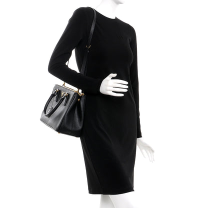 Prada Saffiano Small Galleria Double Zip Tote Black 2 of 9