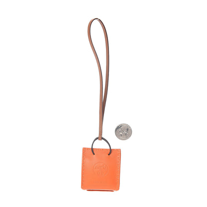 Hermes Milo Lambskin Swift Shopping Bag Charm Feu Gold 2 of 3