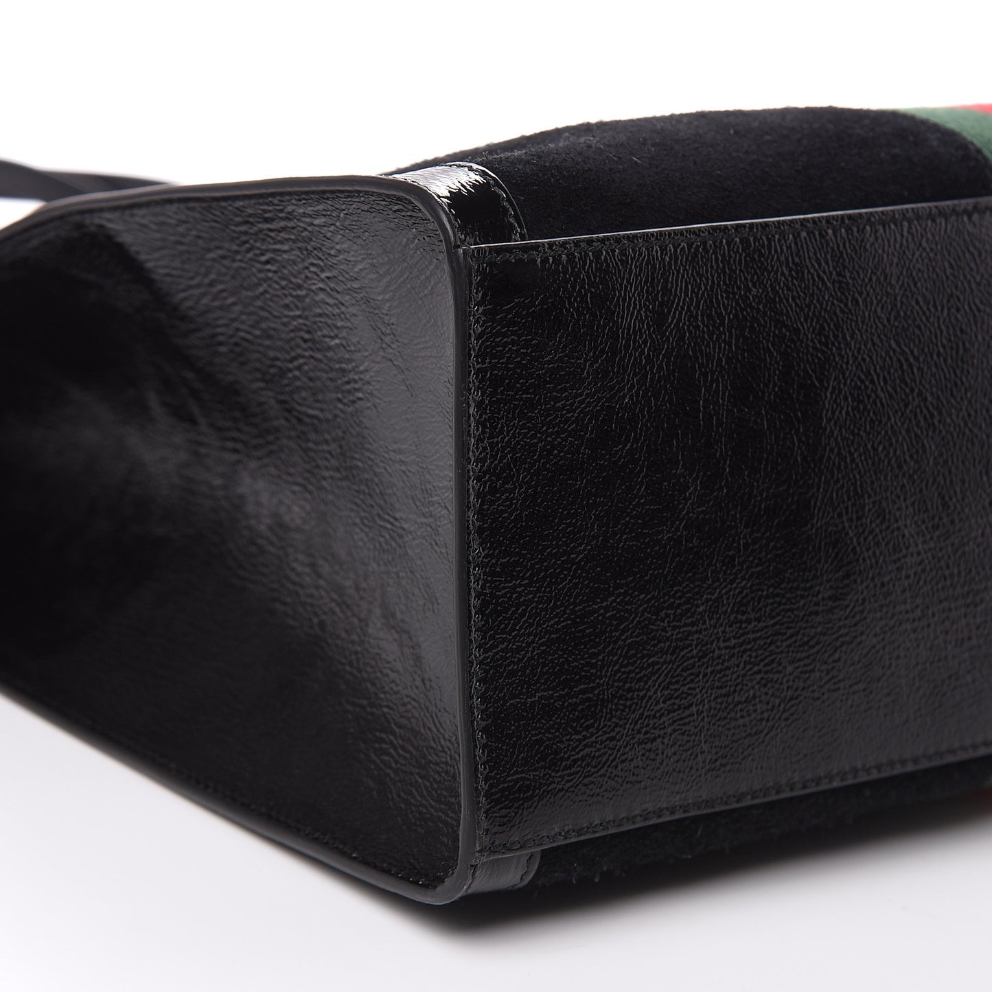 Suede Web Ophidia Vertical Tote Black