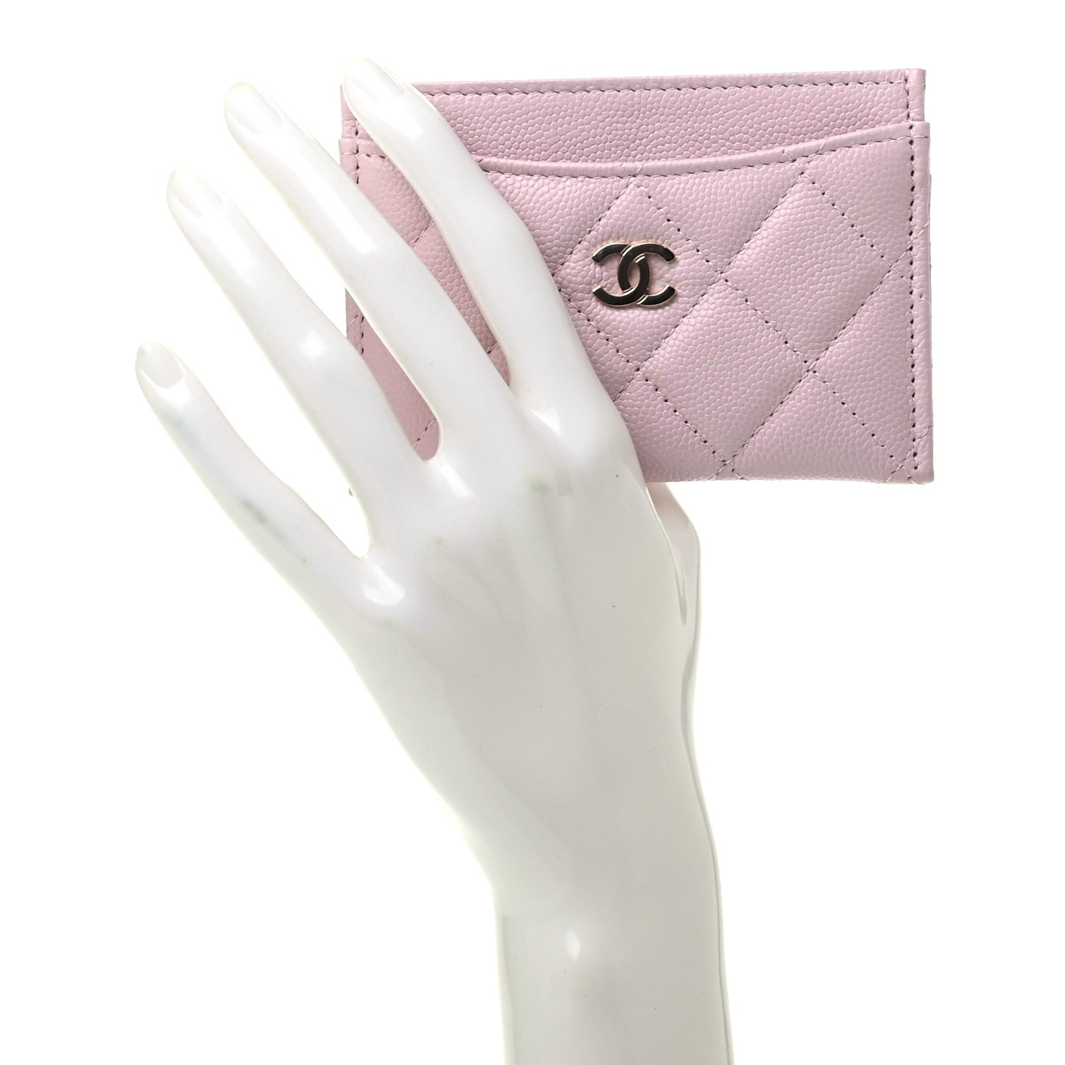 Chanel Caviar Quilted Card Holder Light Pink 2 of 9
