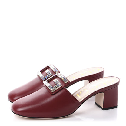 Gucci Malaga Kid Crystal Square G Madelyn Mules 40 Romantic Cerise 3 of 12