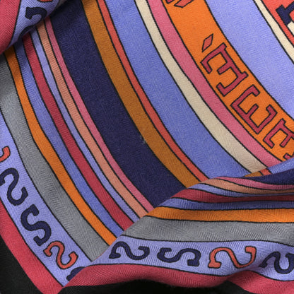 Hermes Cashmere Silk Tohu Bohu Shawl 140 Black Multicolor 4 of 5