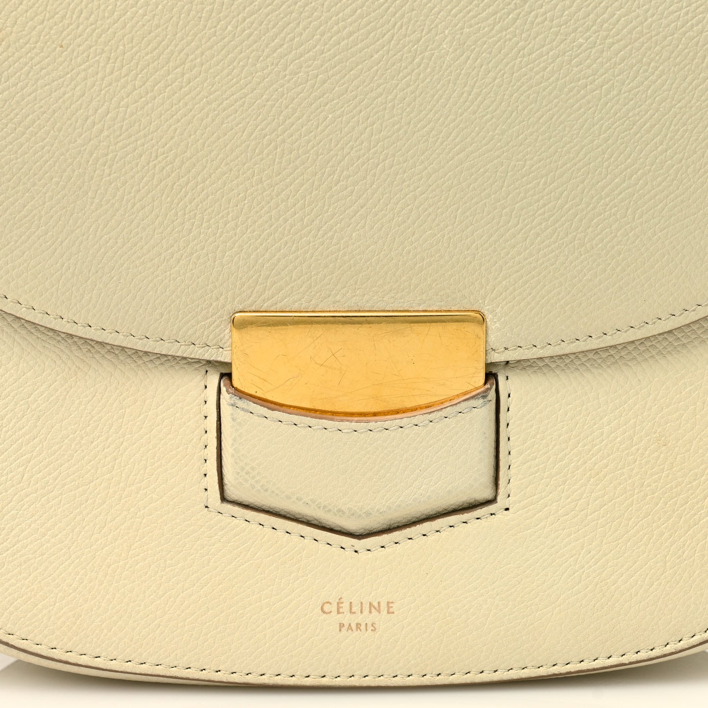 Grained Calfskin Compact Trotteur White