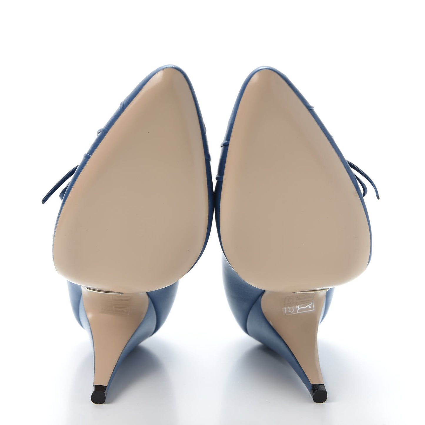 Nappa Bow High Heel Pumps 37 Riviera Blue