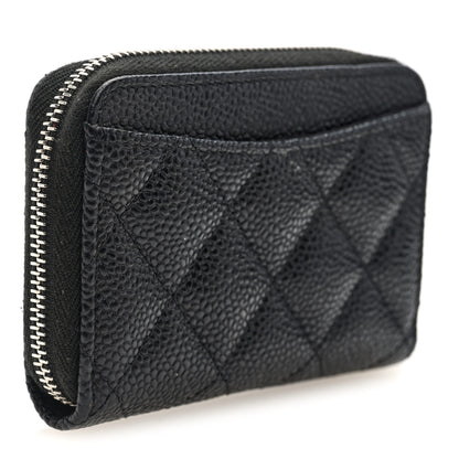 Chanel Caviar Quilted Zip Coin Purse Black 3 of 8