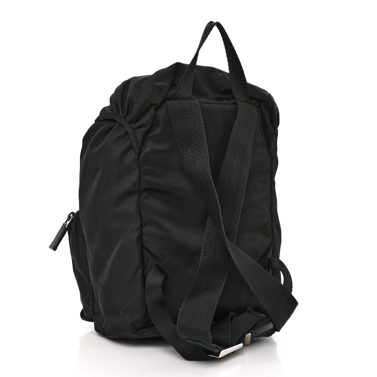 Tessuto Nylon Vela Small Double Buckle Backpack Black