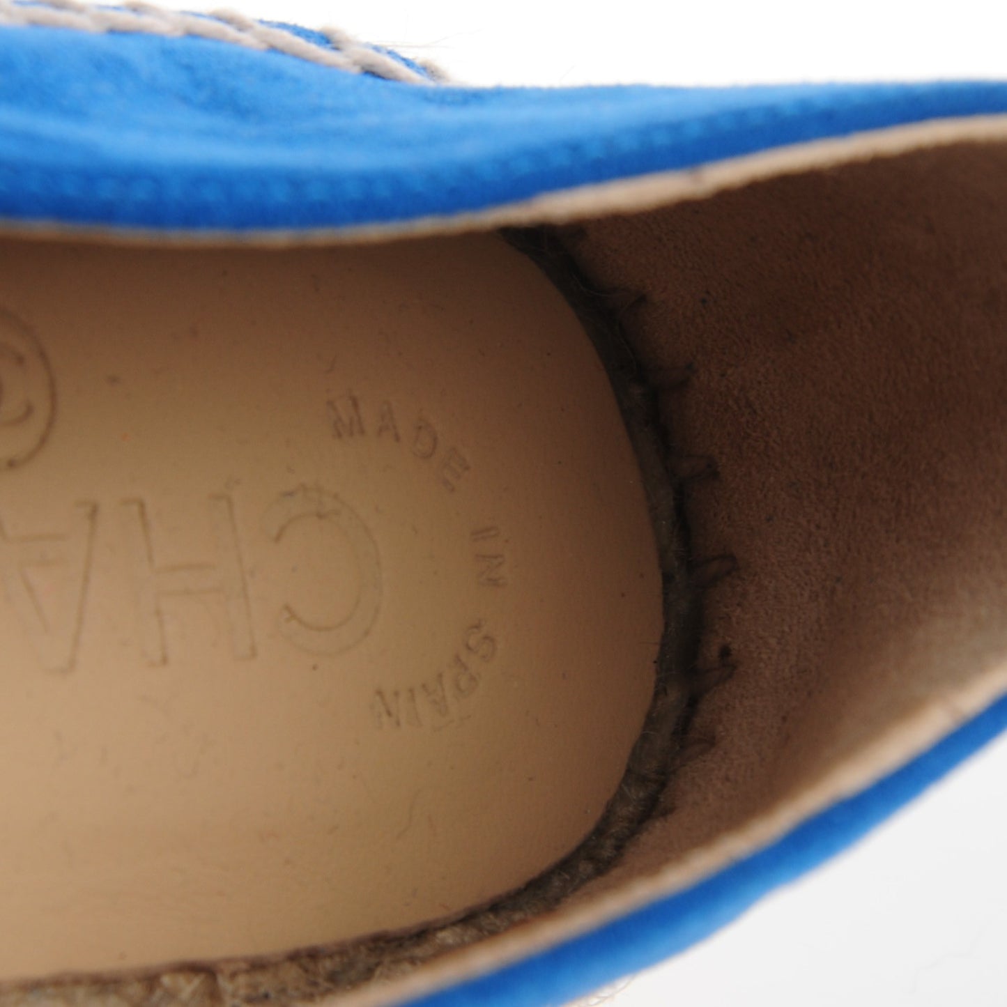 Suede Lambskin CC Espadrilles 38 Blue