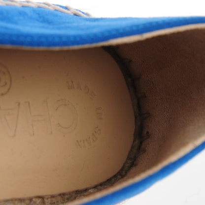 Chanel Suede Lambskin CC Espadrilles 38 Blue 17 of 18