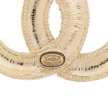 Chanel Crystal CC Earrings Gold Multicolor 4 of 5