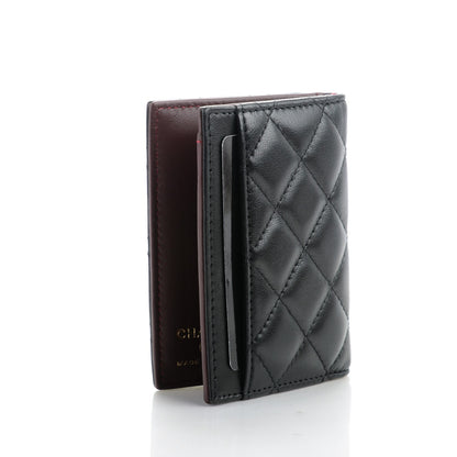 Chanel Lambskin Quilted CC Card Holder Wallet Black 3 of 7