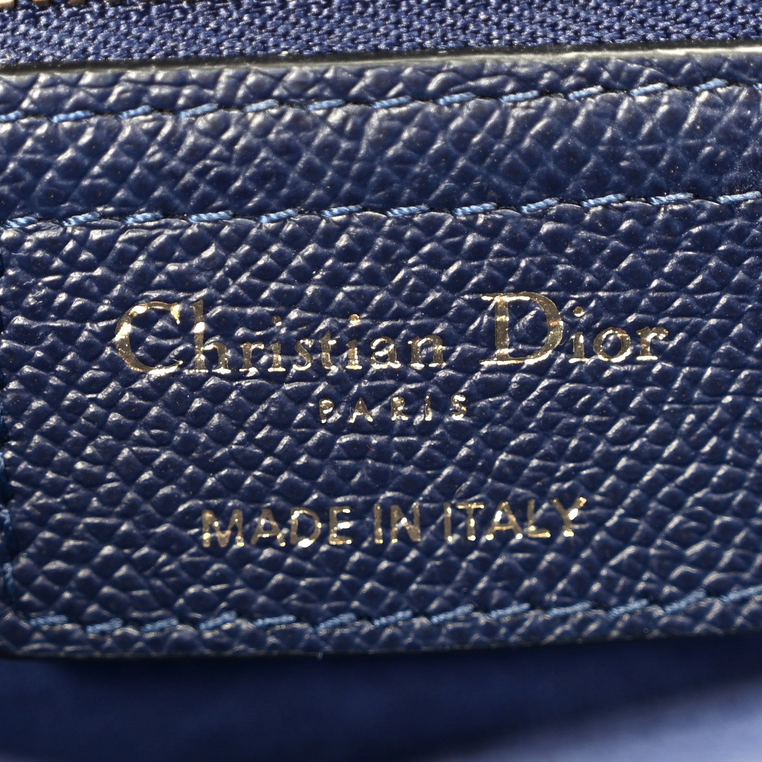 Christian Dior Grained Calfskin Saddle Bag Navy 6 of 10