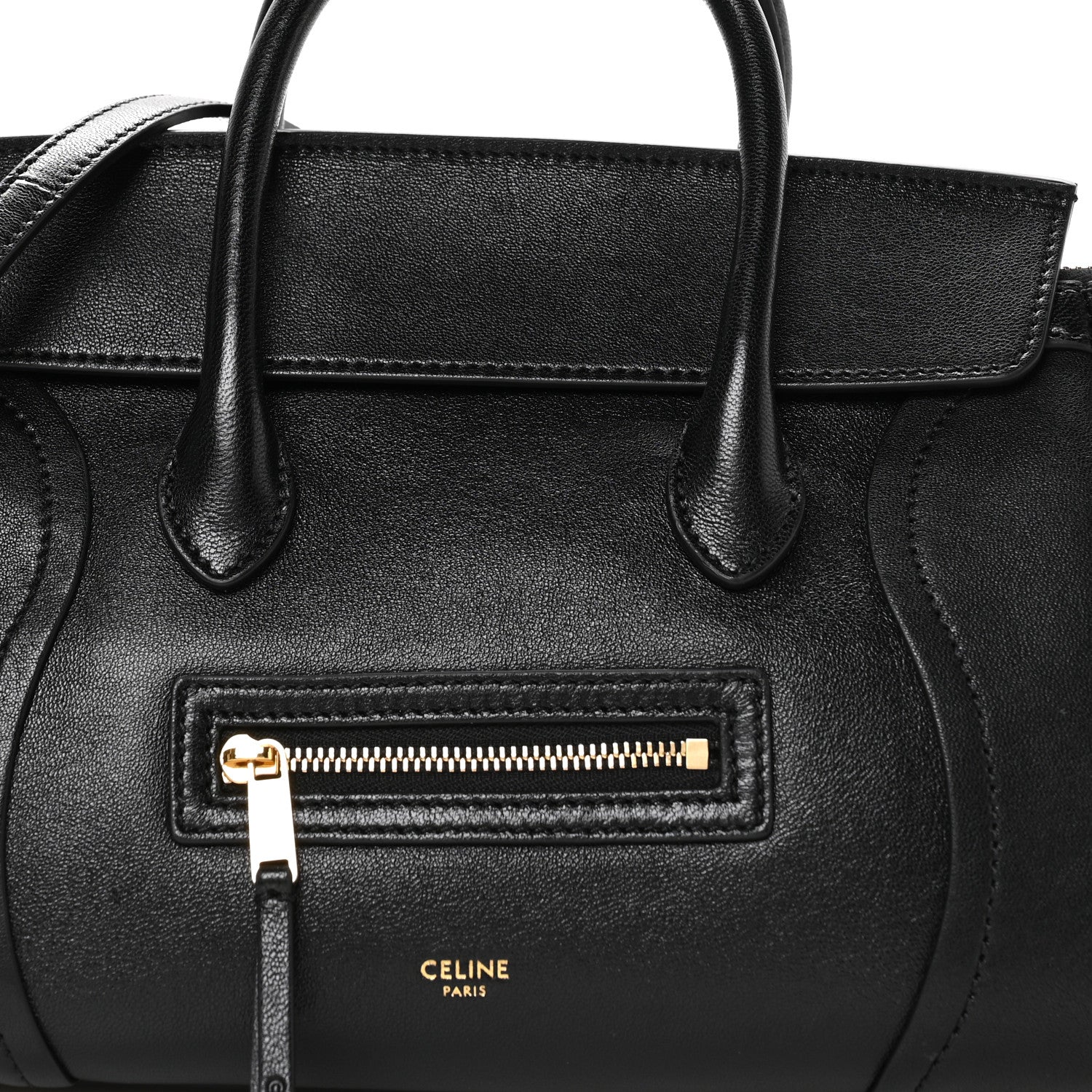 Celine Supple Shiny Lambskin Little New Luggage Black 1800603