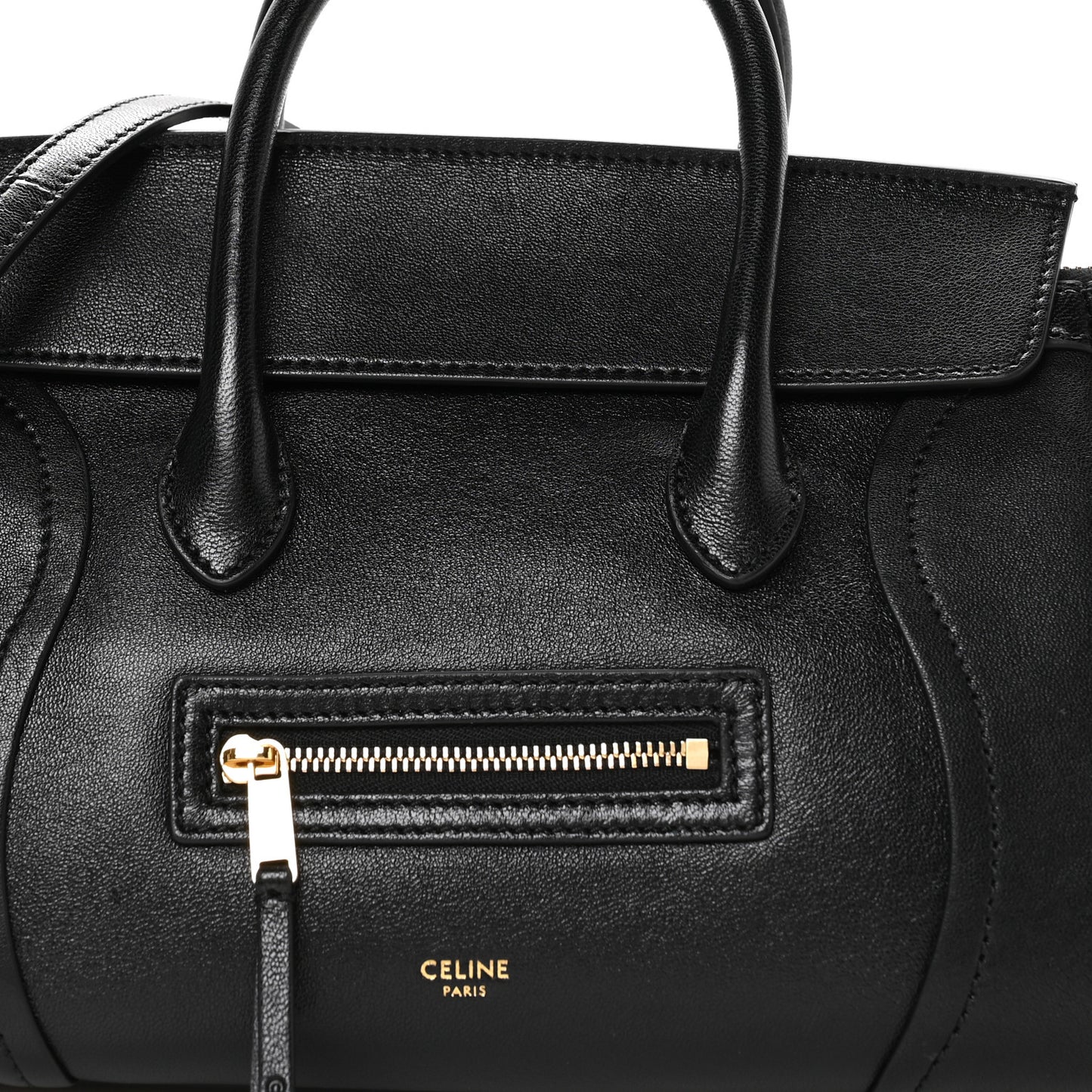 Supple Shiny Lambskin Little New Luggage Black
