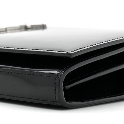 Saint Laurent Glazed Calfskin Cassandre Wallet On Chain WOC Black 9 of 11