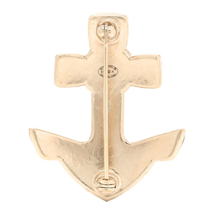 Chanel Gripoix Poured Glass CC Anchor Brooch Gold Multicolor 3 of 4