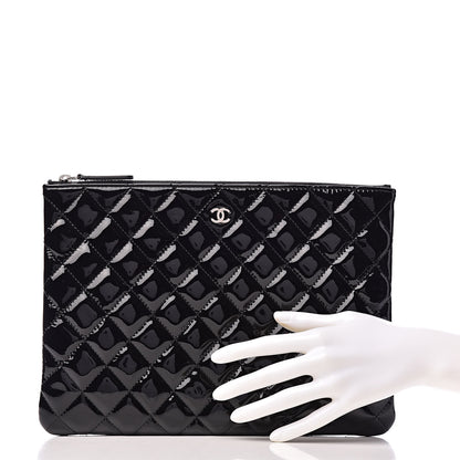 Chanel Patent Calfskin Quilted Medium Cosmetic Case Black 2 of 7