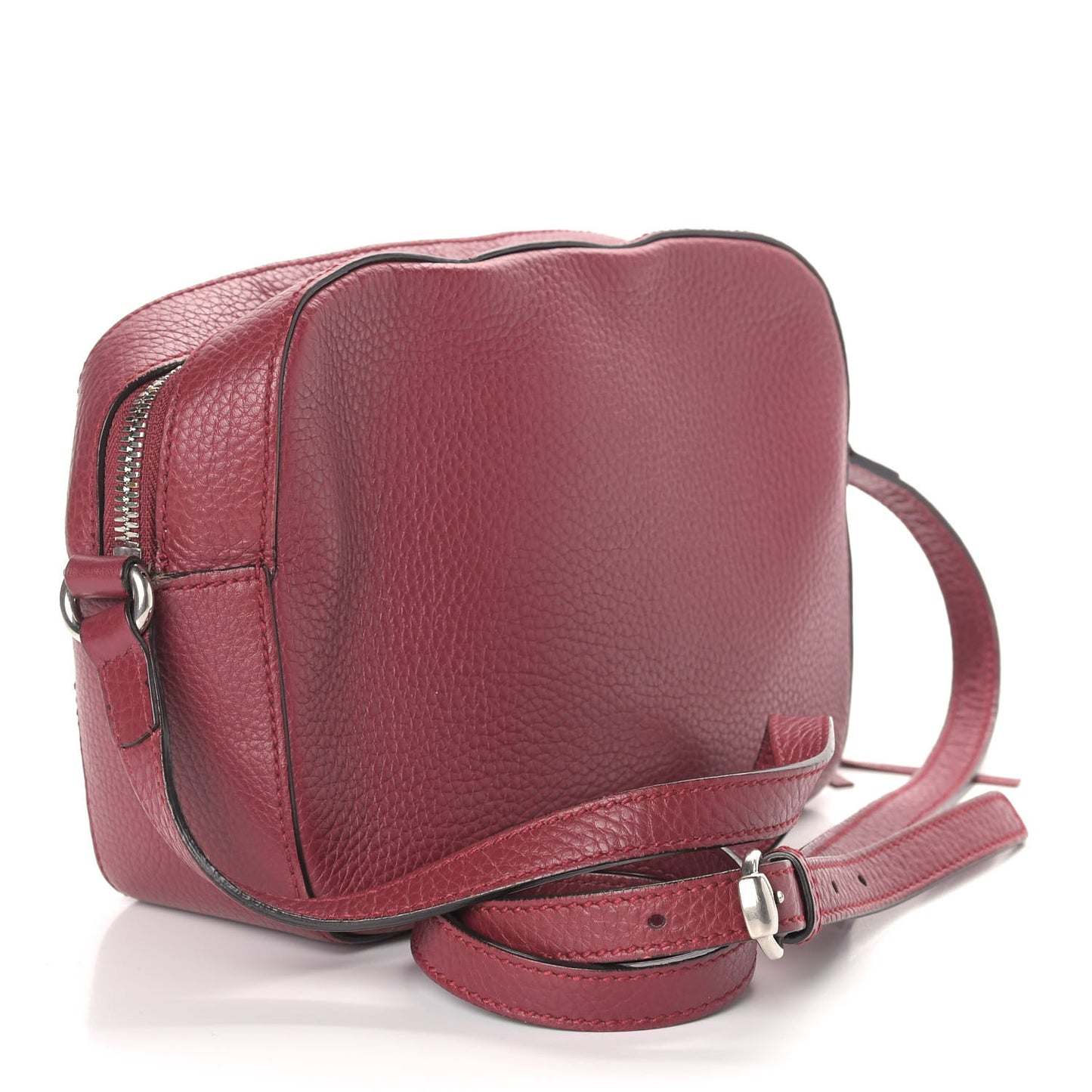 Pebbled Calfskin Studded Small Soho Disco Bag Soft Burgundy