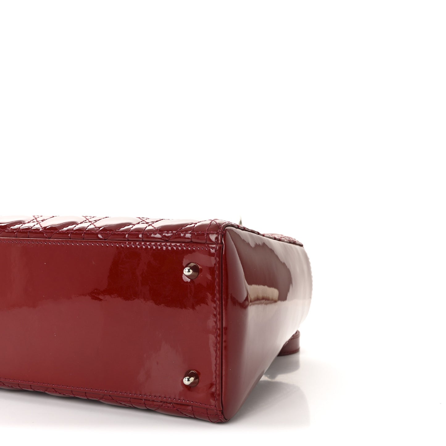 Patent Cannage Medium Lady Dior Red