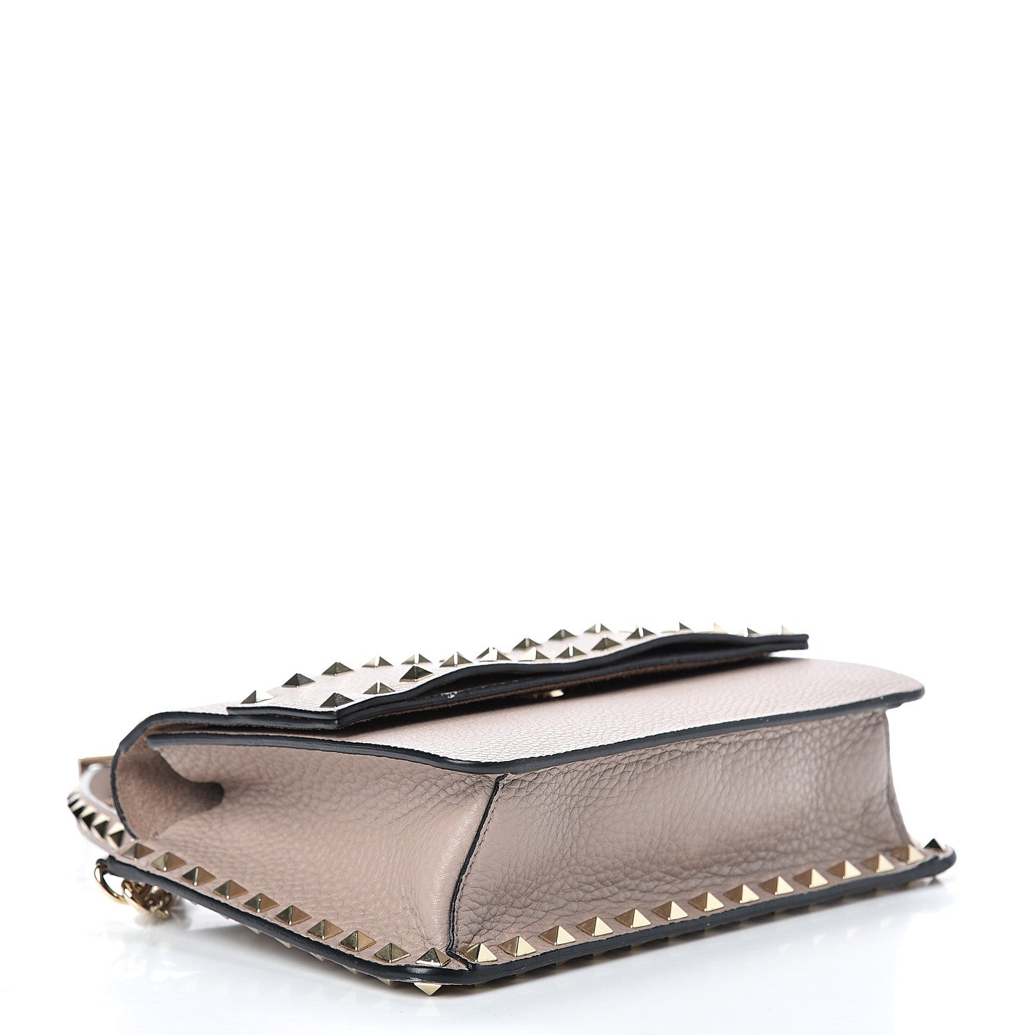 Valentino Garavani Pebbled Calfskin Rockstud Side Slip Crossbody Poudre 3 of 11