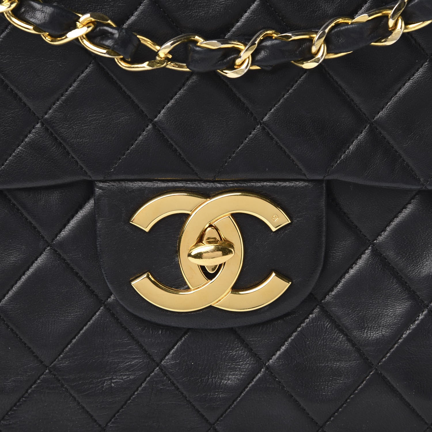 Chanel Lambskin Quilted XL Jumbo Single Flap Black 11 of 11