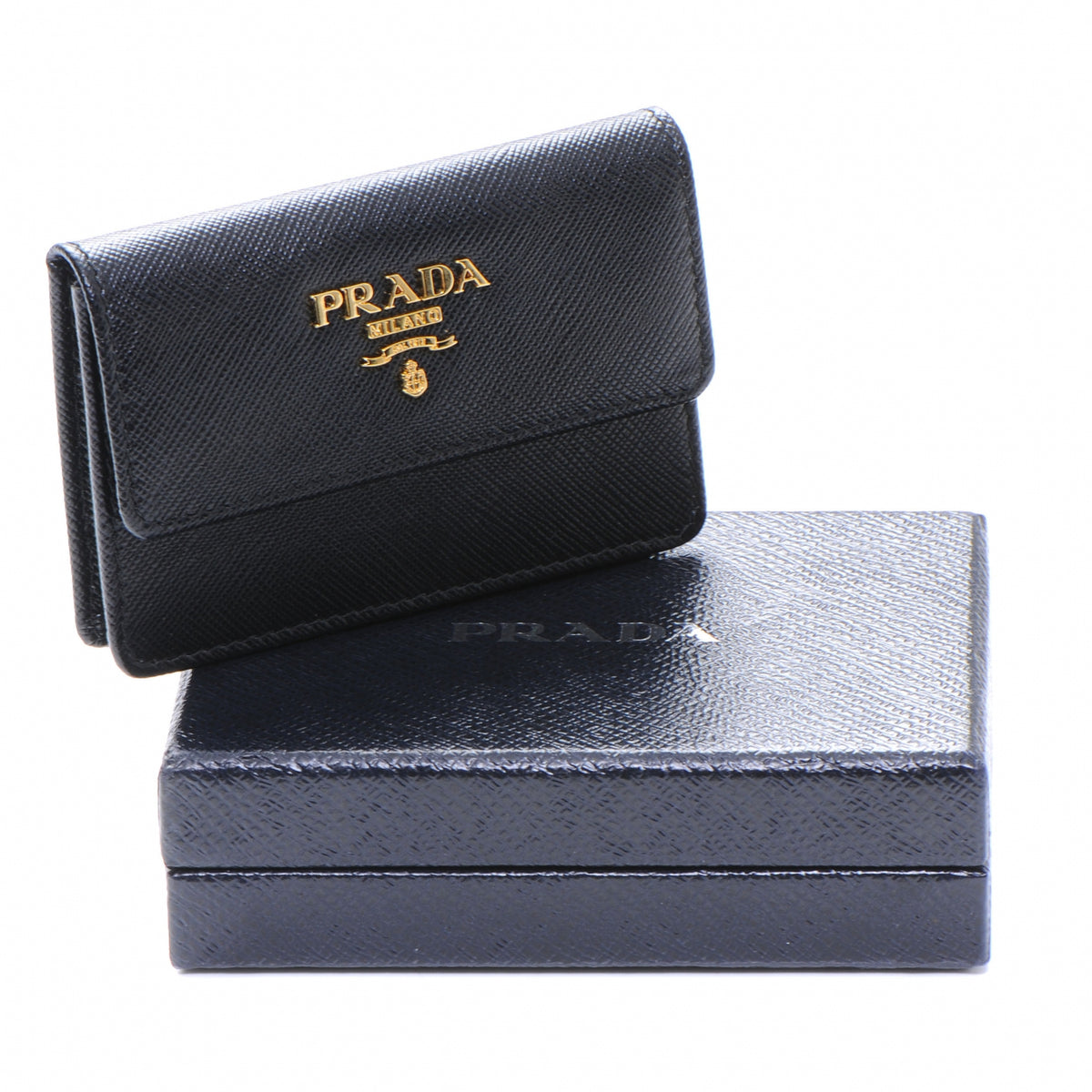 Prada Saffiano Business Card Holder Nero Black 7 of 7