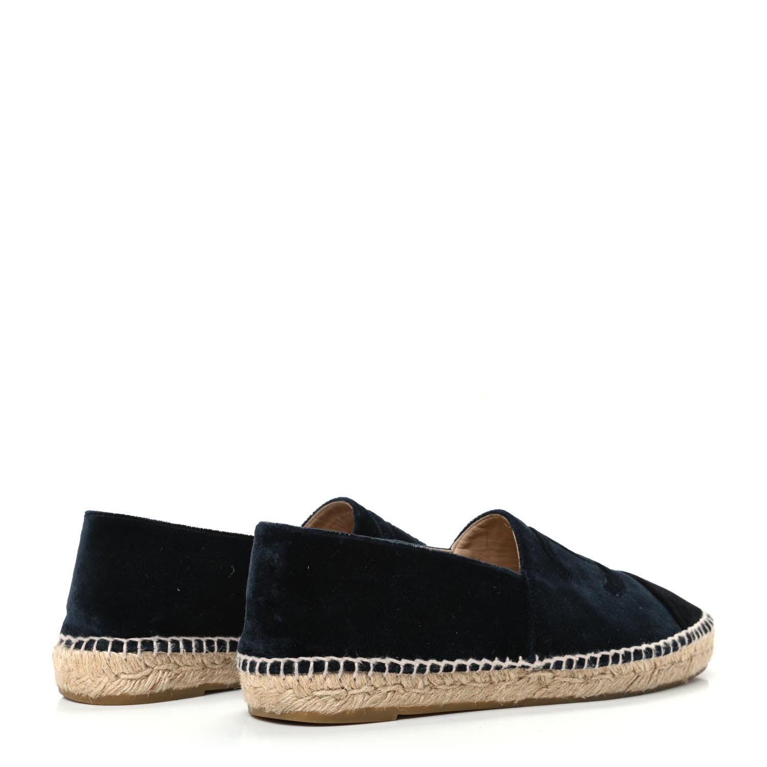 Chanel Velvet CC Espadrilles 41 Dark Navy Black 4 of 7