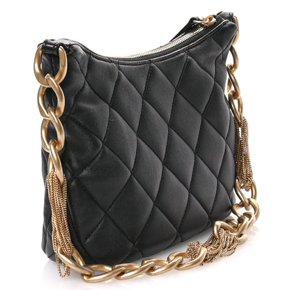 Chanel Lambskin Quilted CC Chain Hobo Black 3 of 10