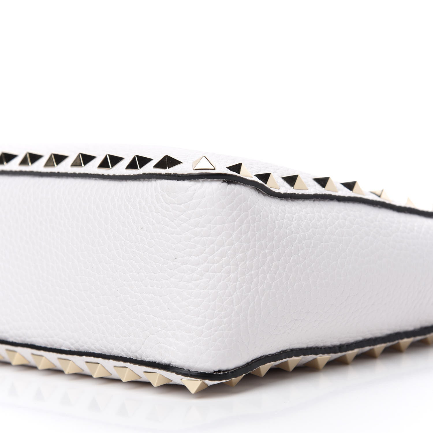Valentino Garavani Pebbled Calfskin Mini Rockstud Flip-Lock Messenger Bag Optic White 7 of 9