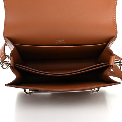 Hermes Swift Printed Eperon d'Or Mini Sac Roulis Gold White Bleu Encre 4 of 10