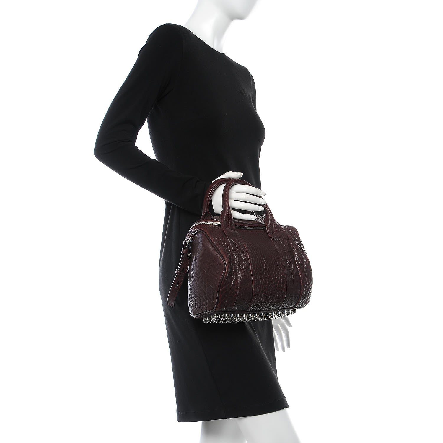Alexander Wang Pebbled Lambskin Rockie Beet Rhodium Hardware 2 of 11