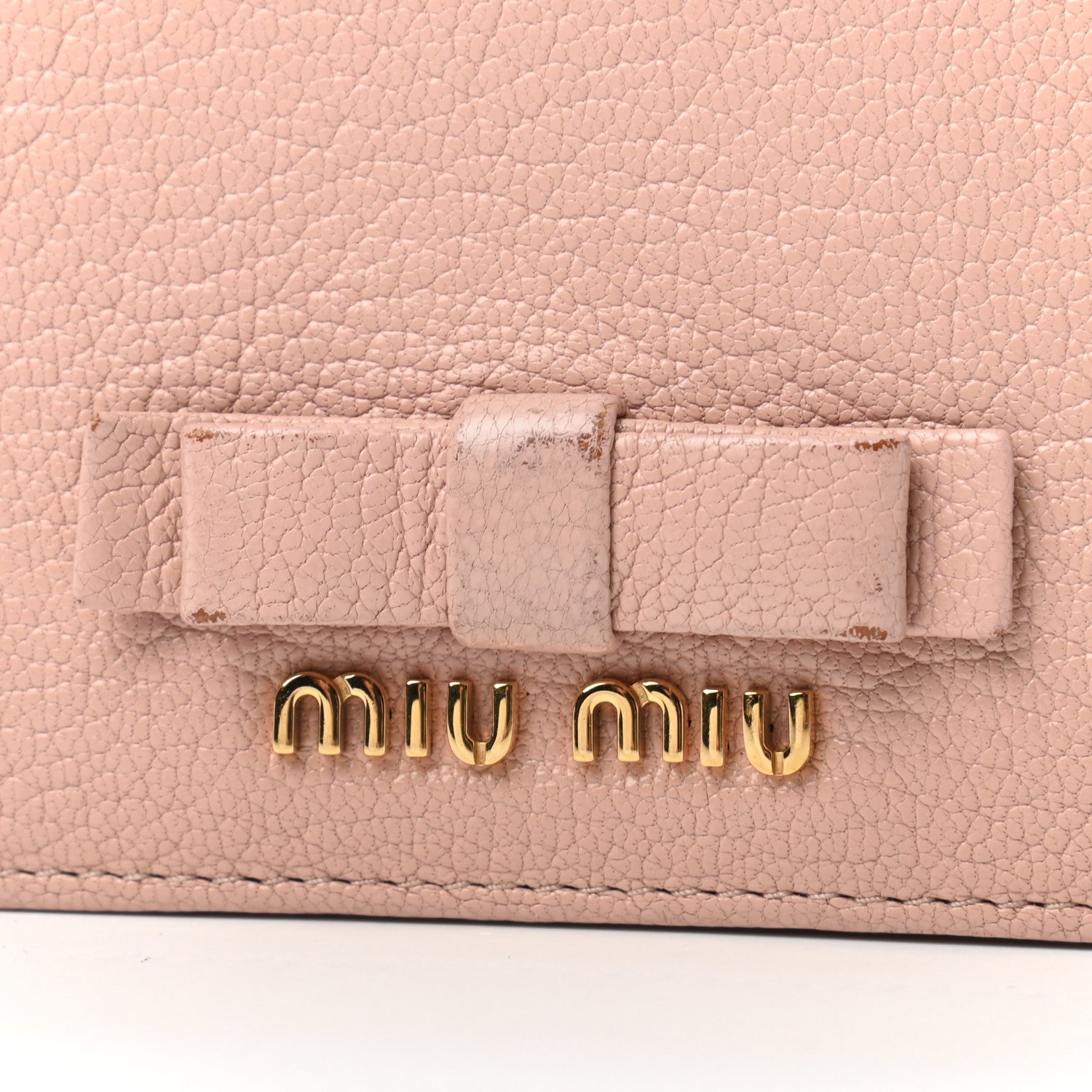 Miu Miu Goatskin Madras Bi-Fold Wallet Cammeo 8 of 8