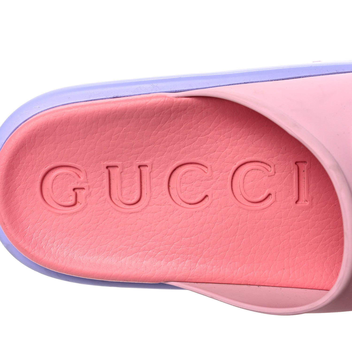 Gucci Soft Rubber Womens Interlocking G Platform 42mm Slide Sandals 35 Sugar Pink 7 of 8