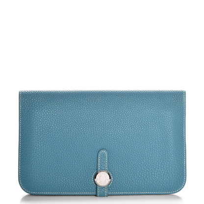 Hermes Togo Dogon Duo Wallet Blue Jean 1 of 15