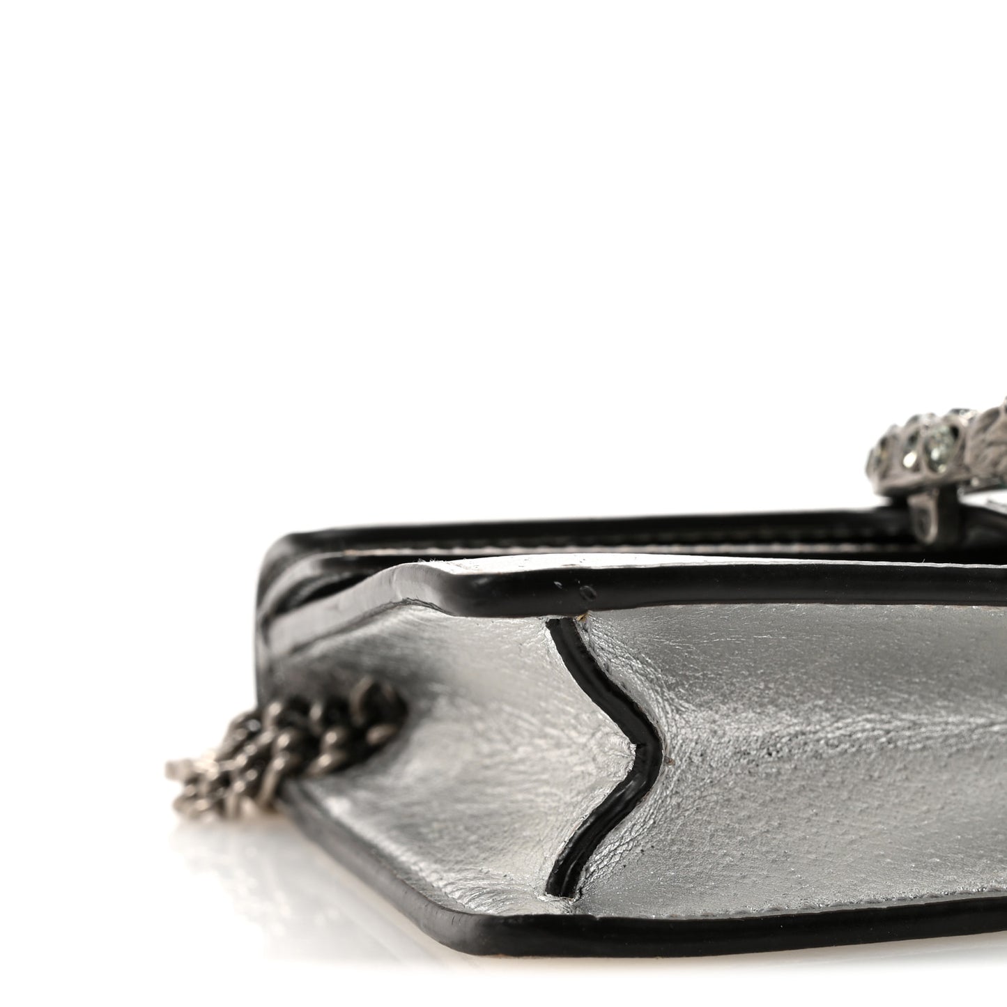 Metallic Calfskin Super Mini Dionysus Shoulder Bag Silver