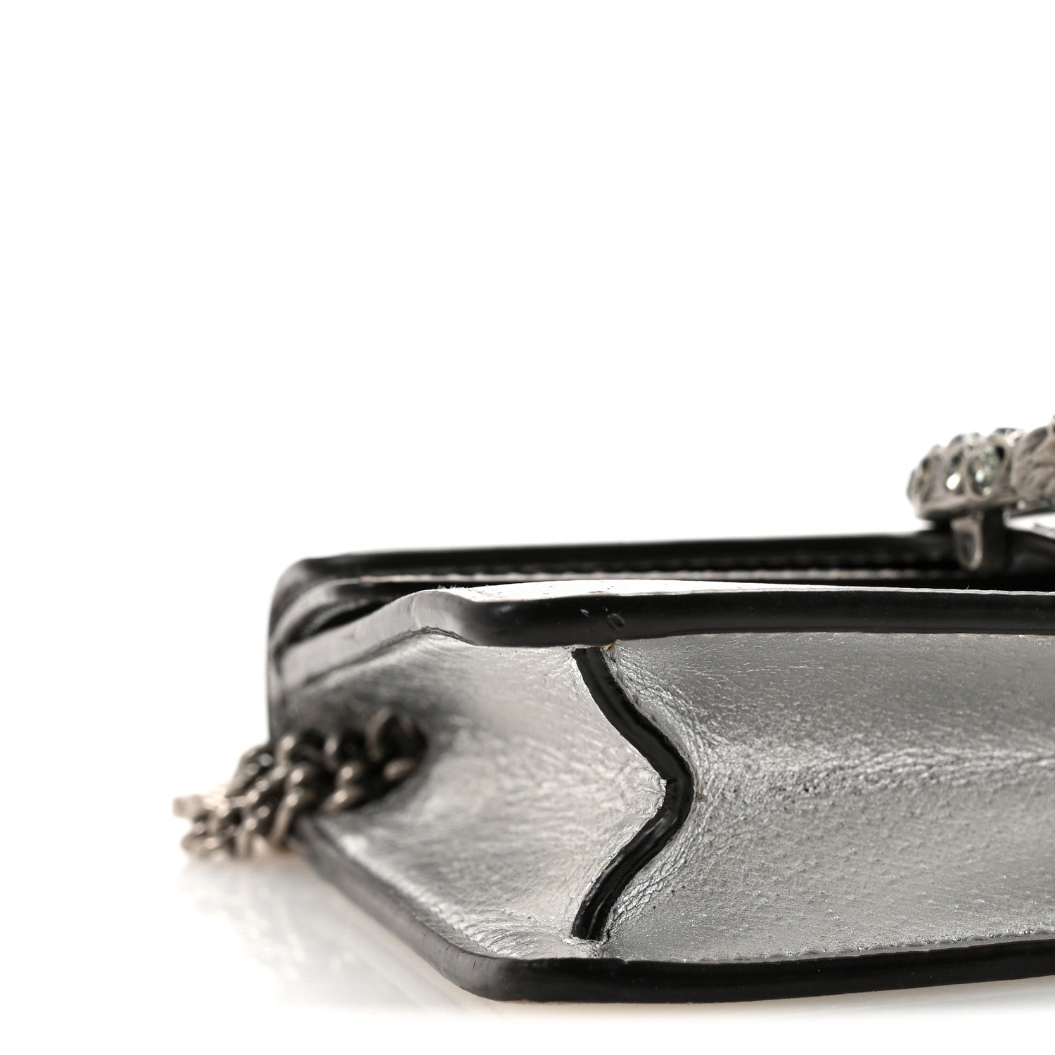 Gucci Metallic Calfskin Super Mini Dionysus Shoulder Bag Silver 8 of 9