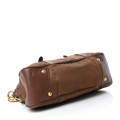 Prada Tessuto Nylon Vitello Daino Shopping Satchel Corinto 4 of 10