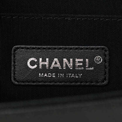Chanel Caviar Chevron Quilted Medium Boy Flap Black 6 of 10