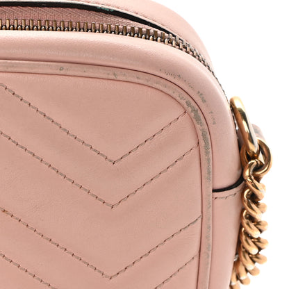Gucci Calfskin Matelasse Mini GG Marmont Chain Shoulder Bag Perfect Pink 20 of 24