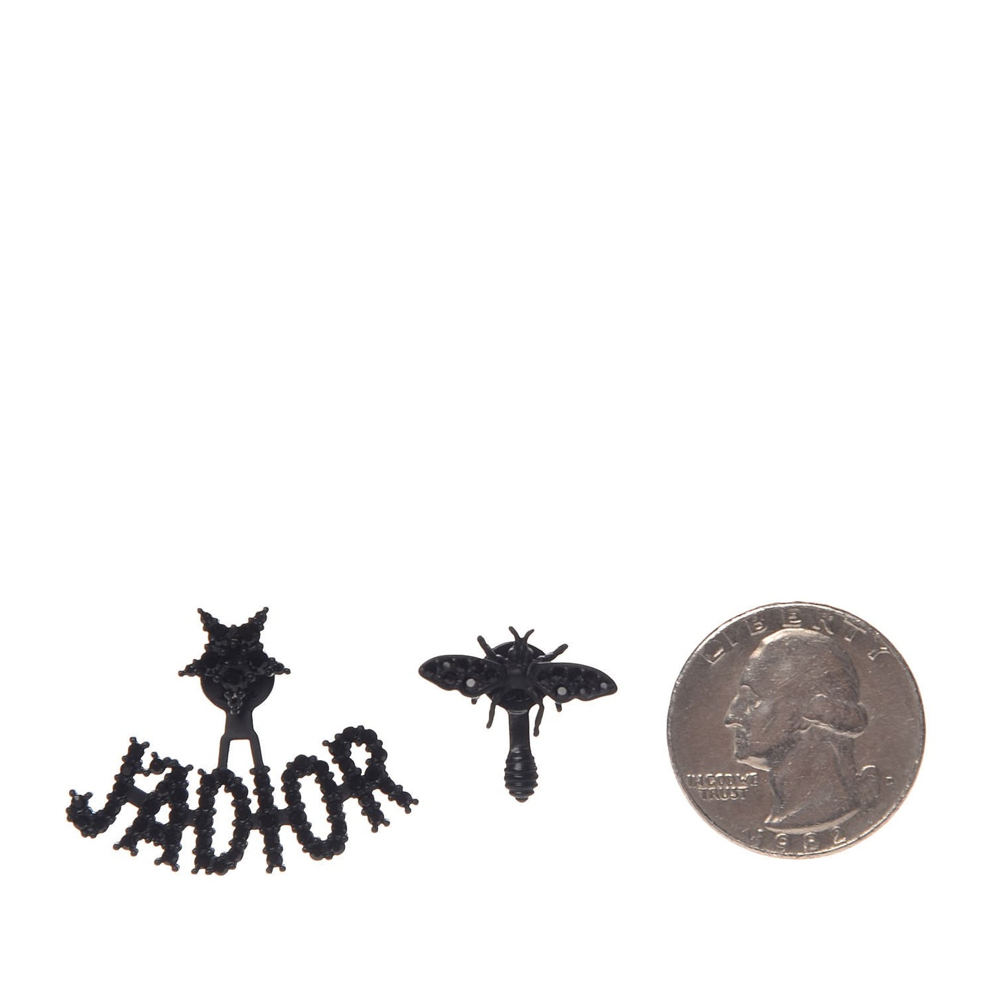 Palladium Crystal J'adior Earrings Black