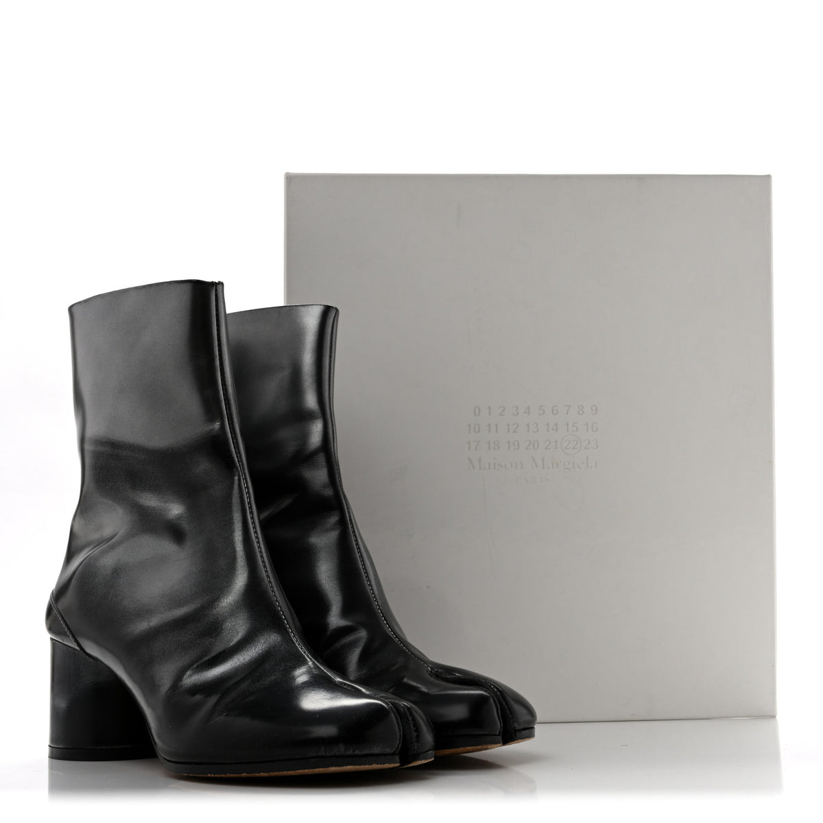 Maison Margiela Metallic Calfskin Tabi 60mm Ankle Boots 36 Black Silver 11 of 11