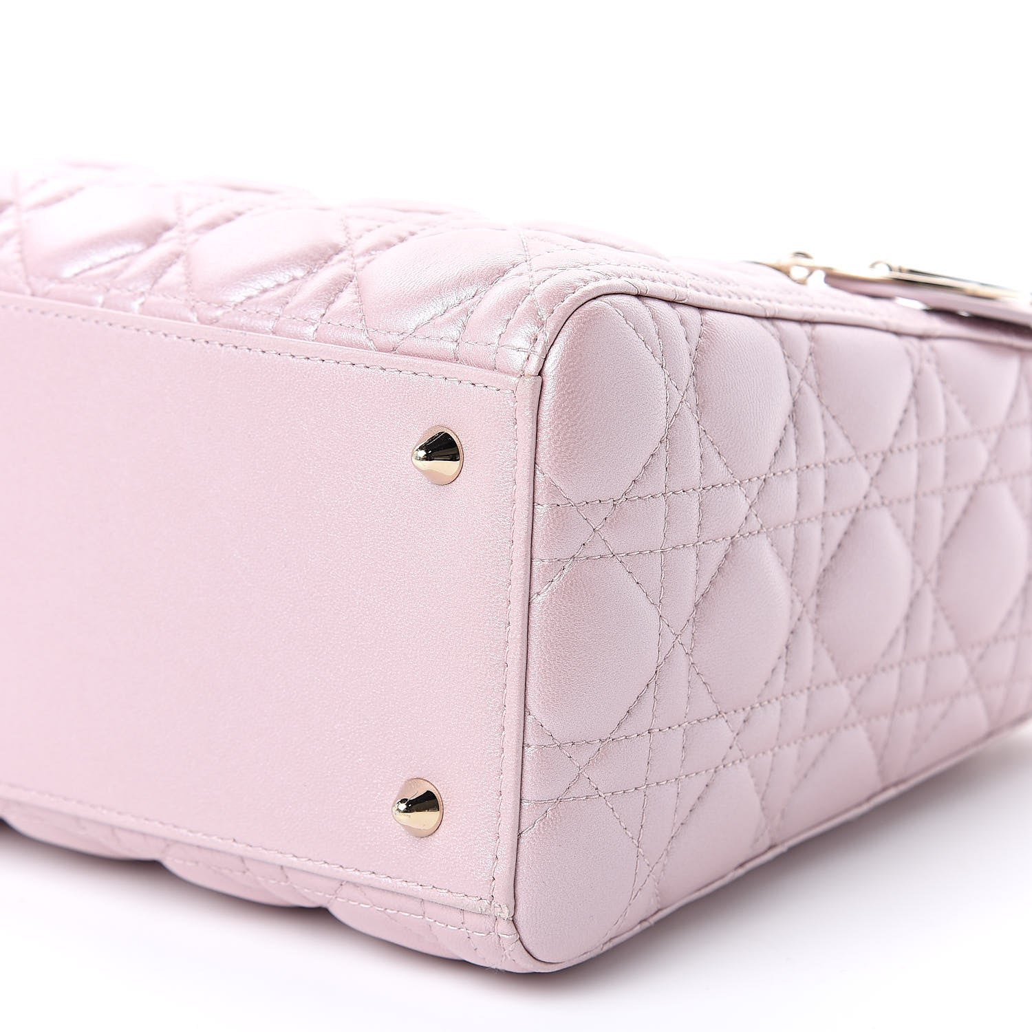 Christian Dior Pearly Lambskin Cannage Medium Lady Dior Lotus 12 of 14
