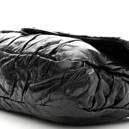 Chanel Glazed Calfskin Twisted Maxi Flap Black 10 of 10
