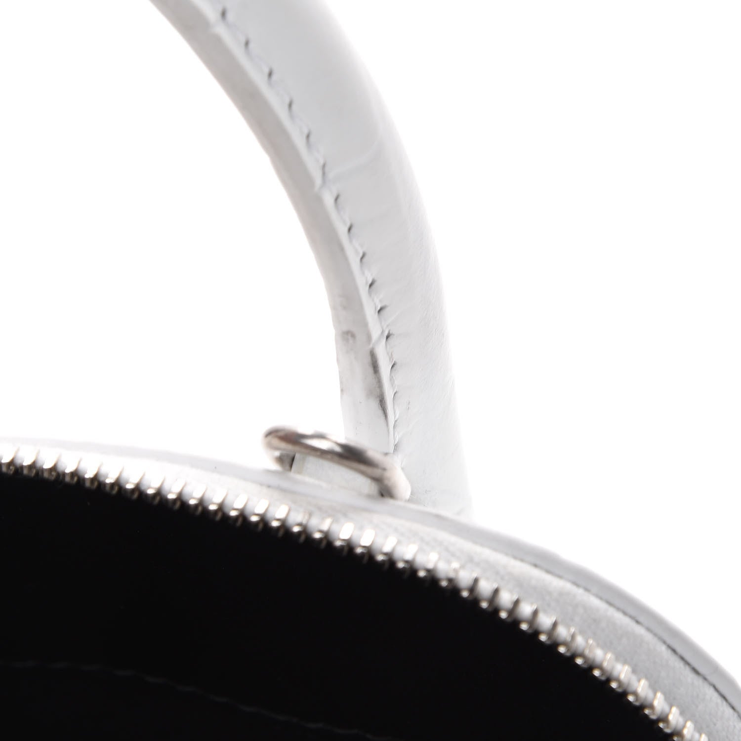 Balenciaga Calfskin Crocodile Embossed XXS Ville Top Handle Bag White Black 12 of 12