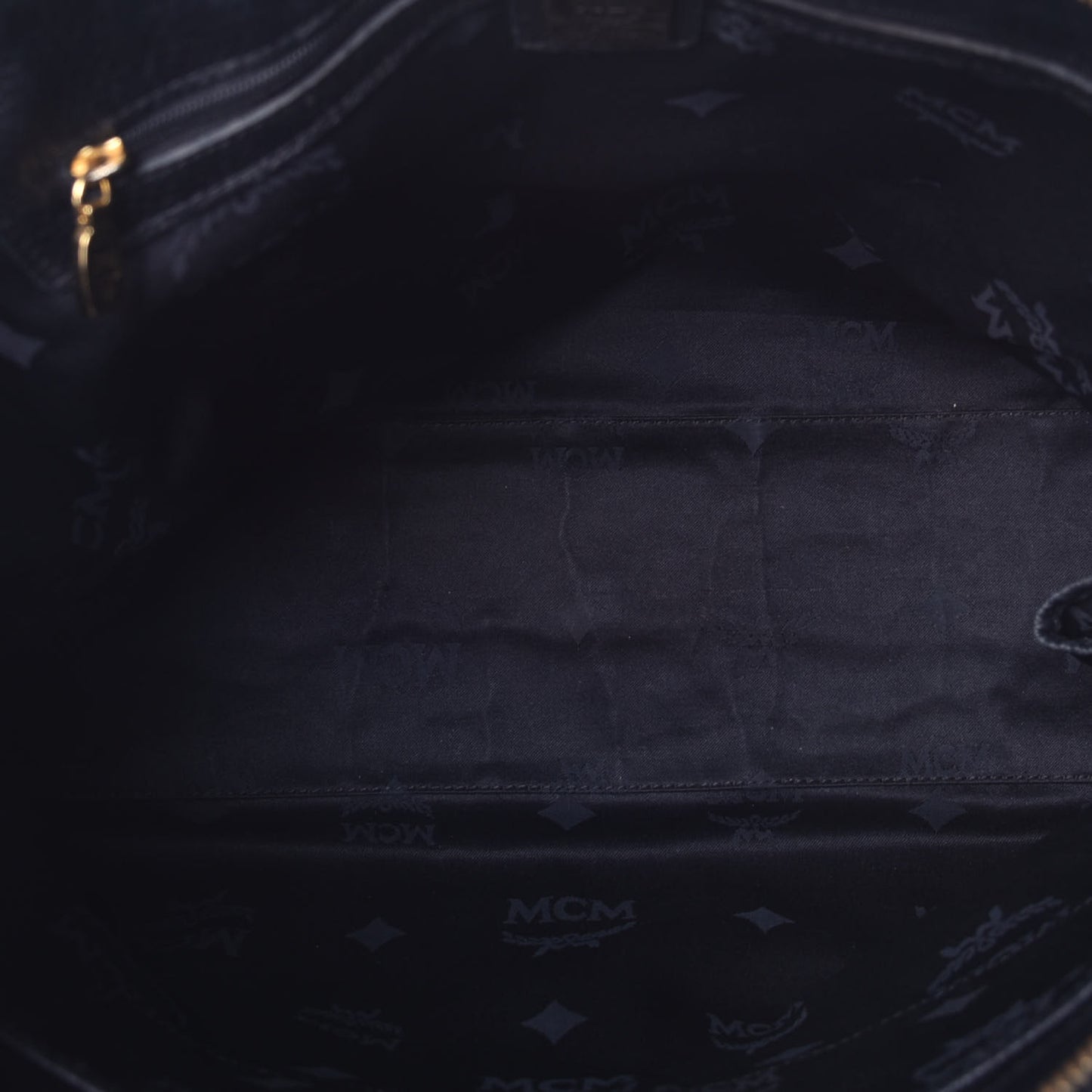 Grained Calfskin Studded Tote Black