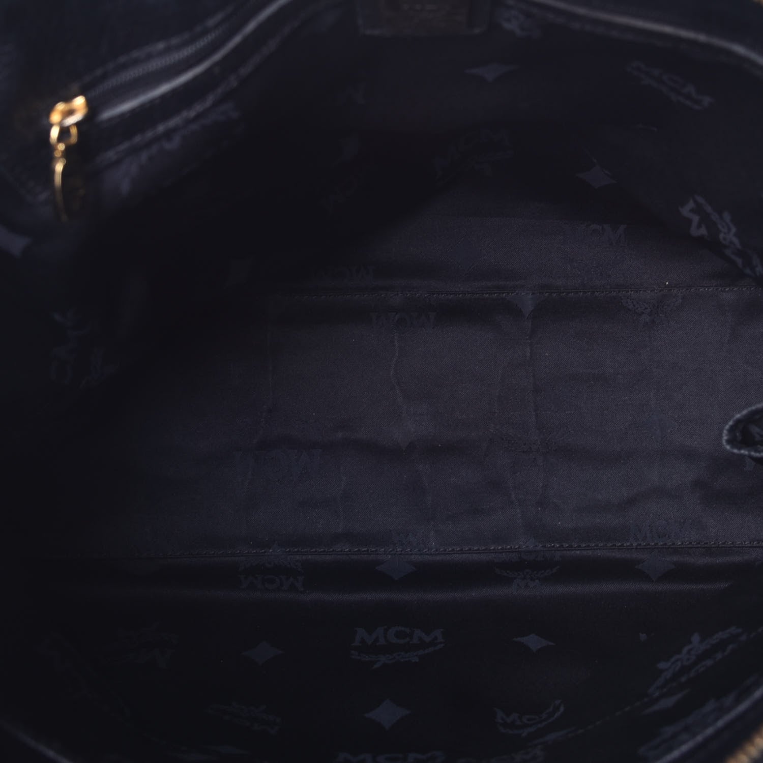 MCM Grained Calfskin Studded Tote Black 10 of 16