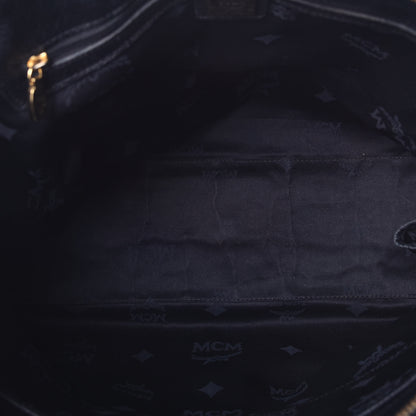 MCM Grained Calfskin Studded Tote Black 10 of 16