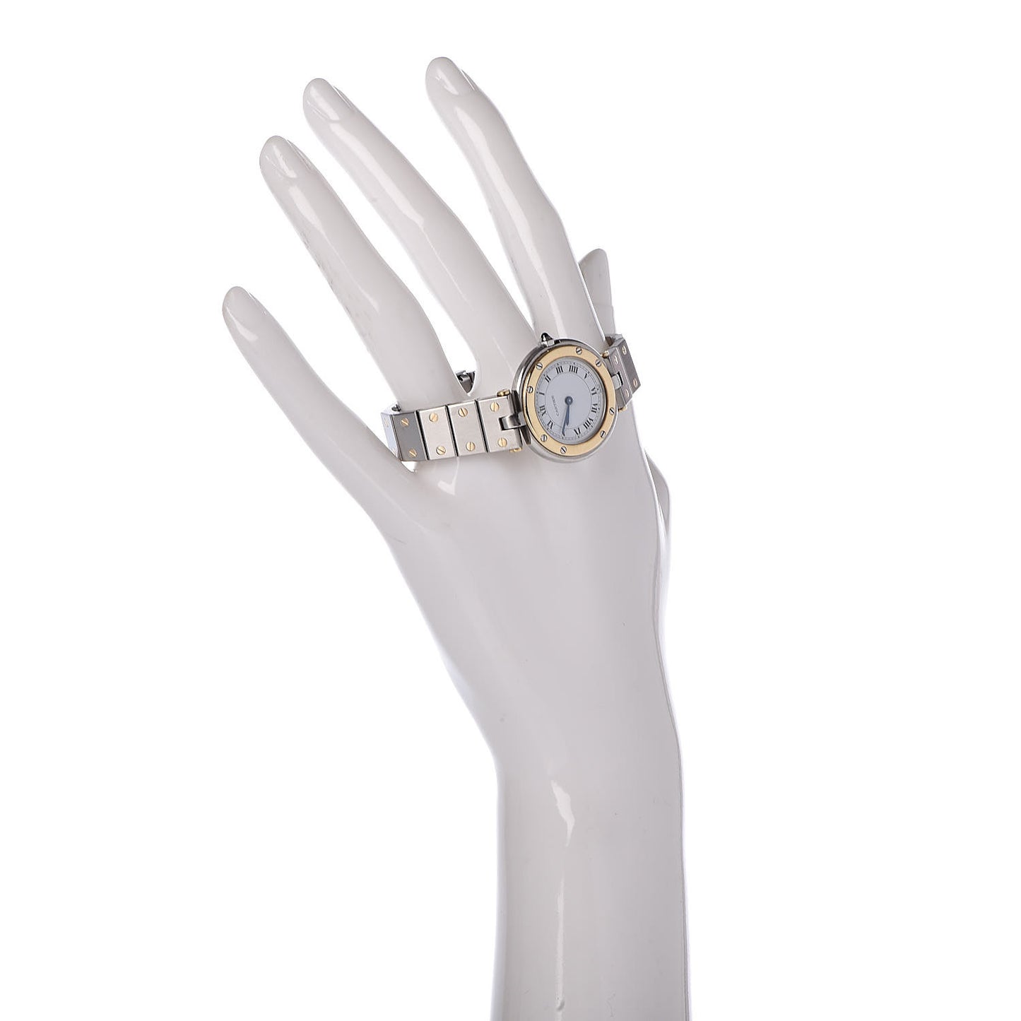 Stainless Steel 18K Yellow Gold 27mm Santos De Galbee Quartz Watch