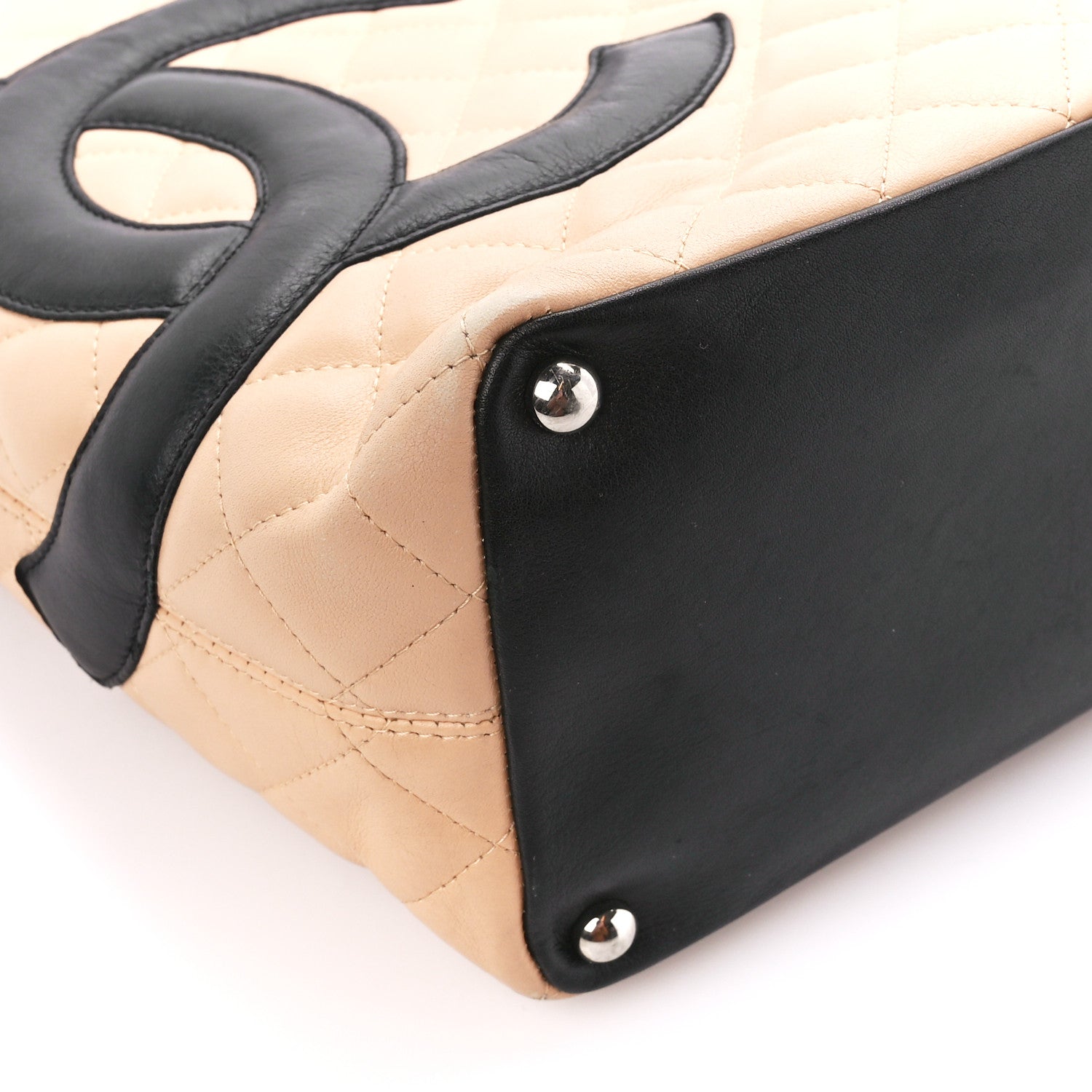 Chanel Calfskin Quilted Medium Cambon Tote Beige Black 9 of 14